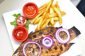 Yam chips with tilapia