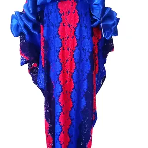 Lace boubou with ruffles