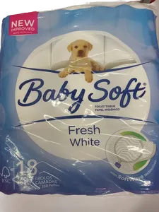 TOILET PAPER 2PLY WHITE BABY SOFT 18S