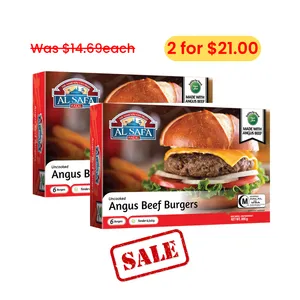 [29% OFF] Al-Safa Halal Angus Beef Burgers (6pcs) - 2packs