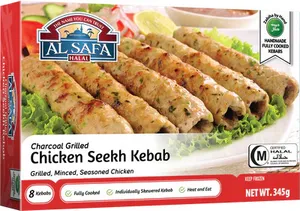 Al-Safa Halal Chicken Seekh Kebab (345g - 8 Kebabs)