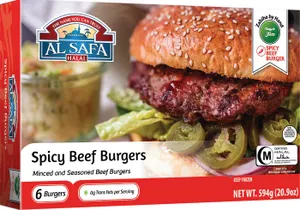 Al-Safa Halal Spicy Beef Burgers (800g - 6 Burgers)