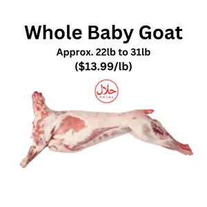 Whole Baby Goat approx. 22lb - 31lb ($13.99/lb)