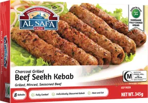 Al-Safa Halal Beef Seekh Kabab (345g - 8 Kebabs)