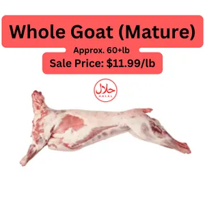 [SALE] Mature Whole Goat approx. 60+lb ($11.99/lb)