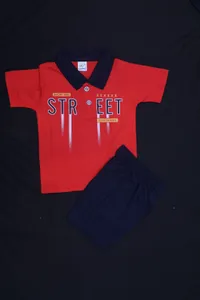 Red And Dark Blue kids Suit