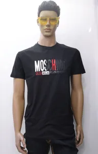 Moschino Printed Mens Black Cotton T-Shirts