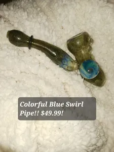 BEAUTIFUL Blue Swirl Bubbler!