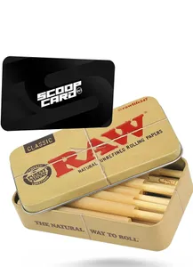 RAW Tubes Classic Pre-Roll Papers- 20 Total Tubes- Tin Case INCLUDED