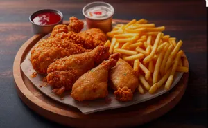 1 piece southern fried chicken with chips