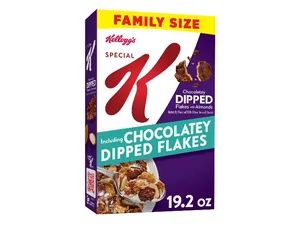 Kellogg's Special K Chocolatey Dipped Flakes with Almonds Cold Breakfast Cereal, 19.2 oz