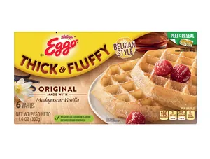 Eggo Thick and Fluffy Original Frozen Waffles, 11.6 oz, 6 Count (Frozen)