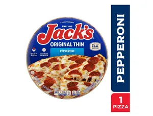 Jack's Pepperoni, Original Thin Crust Pizza, 14.392 oz (Frozen)