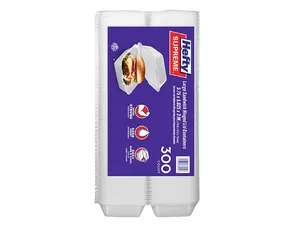 Hefty Supreme Large Sandwich Foam Hinged Lid Containers, 6" (300 ct.)