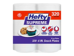 Hefty Supreme Foam Disposable Snack Plates, 6" (320 ct.)