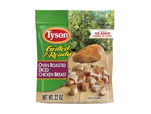 Tyson Grilled & Ready Oven Roasted Diced Chicken Breast, 1.37 lb (Frozen)