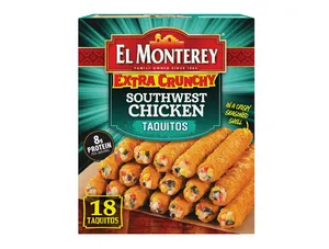El Monterey Extra Crunchy Southwest Chicken Taquitos, 20.7 Oz, 18 Count (Frozen)