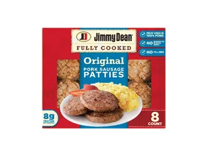 Jimmy Dean Fully Cooked Original Pork Sausage Patties, 9.6 oz, 8 Count