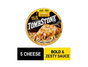 Tombstone Five Cheese, Original Thin Crust Pizza, 19.3 oz (Frozen)