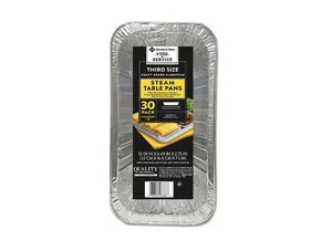 Member's Mark Aluminum Steam Table Pans, 1/3 Size (30 ct.)