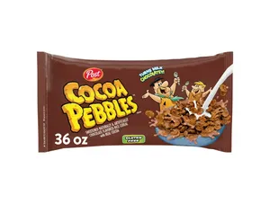 Post Cocoa PEBBLES Cereal, Chocolatey Kids Cereal, Gluten Free, 36 oz Cereal Bag