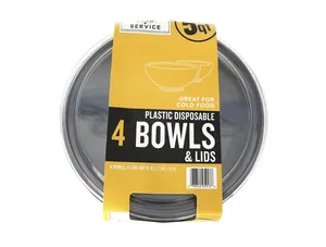 Member's Mark 5-qt. Plastic Disposable Bowl & Lid Set (4 pk.)