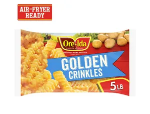Ore-Ida Golden Crinkles, Crinkle Cut Fries, French Fries Fried Frozen Potatoes, Value Size, 5 lb Bag
