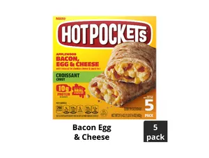 Hot Pockets Frozen Snacks Applewood Bacon Egg and Cheese Croissant Crust Sandwiches, 21.25 oz (Frozen)