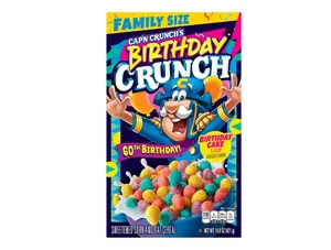 Cap'n Crunch Cereal, Birthday Cake, Family Size, 14.8 oz