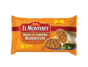 El Monterey Bean & Cheese Burritos, 32 oz, 8 Count (Frozen)
