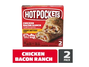 Hot Pockets Frozen Snacks Chicken Bacon Ranch Frozen Pocket Sandwiches, 2 count