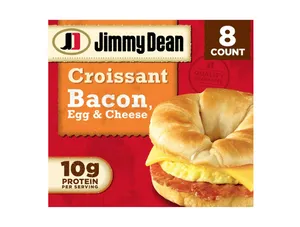 Jimmy Dean Bacon Egg & Cheese Croissant Sandwich, 28.8 oz, 8 Count (Frozen)
