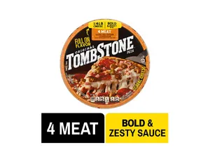 Tombstone Four Meat, Original Thin Crust Pizza, 21.1 oz (Frozen)