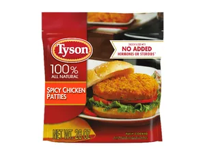 Tyson Fully Cooked and Breaded Spicy Chicken Patties, 1.62 lb Bag (Frozen)