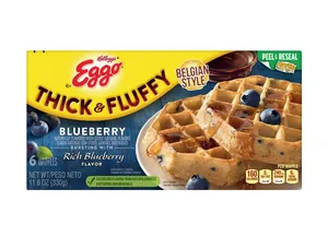 Eggo Thick and Fluffy Blueberry Frozen Waffles, 11.6 oz, 6 Count (Frozen)