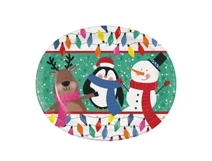 Member's Mark Festive Frolic Oval Paper Plates, 10" x 12" (50 ct.)