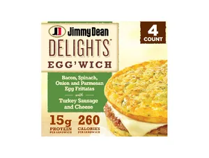Jimmy Dean Delights Egg'wich Parmesan Egg Frittatas Turkey Sausage and Cheese, 4 count (Frozen)
