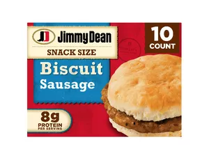 Jimmy Dean Sausage Biscuit Snack Size Sandwiches, 17 oz, 10 Ct (Frozen)