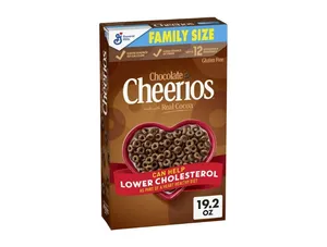 Chocolate Cheerios, Heart Healthy Cereal, Family Size, 19.2 OZ