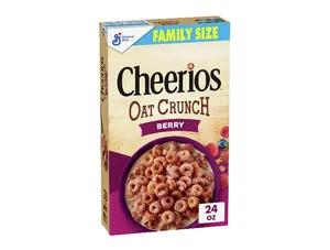 Cheerios Oat Crunch Berry Oat Breakfast Cereal, Family Size, 24 oz