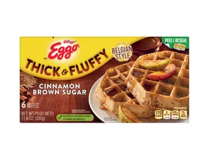 Eggo Thick and Fluffy Cinnamon Brown Sugar Frozen Waffles, 11.6 oz, 6 Count (Frozen)