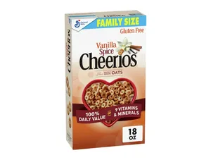 Vanilla Spice Cheerios Heart Healthy Cereal, Gluten Free, Family Size, 18 oz