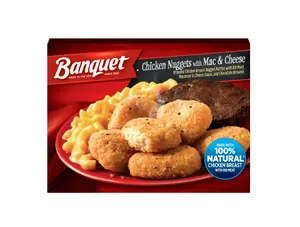 Banquet Chicken Nuggets, Mac Cheese, Brownie Frozen Meal, 7.4 oz