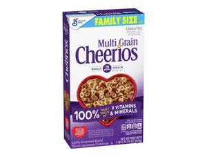 Multi Grain Cheerios Heart Healthy Cereal, 18 OZ Family Size Cereal Box