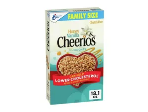 Honey Vanilla Cheerios, Heart Healthy Cereal, 18.1 OZ Family Size Box