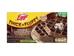 Eggo Thick and Fluffy Double Chocolatey Frozen Waffles, 11.6 oz, 6 Count (Frozen)