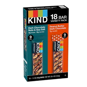 KIND Snack Bars Variety Pack, Dark Chocolate Nuts & Sea Salt and Peanut Butter Dark Chocolate (18 ct.)