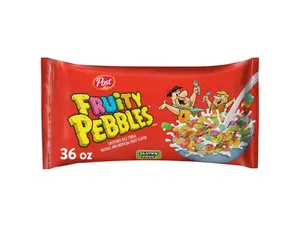 Post Fruity PEBBLES Cereal, Fruity Kids Cereal, Gluten Free, 36 oz Cereal Bag
