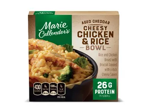 Marie Callender's Aged Cheddar Cheesy Chicken & Rice Bowl, Frozen Meal, 12 oz (Frozen)