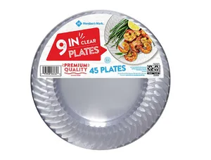 Member's Mark Clear Plastic Plates, 9" (45 ct.)